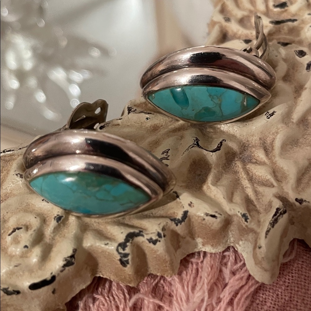 Barse Gorgeous Turquoise Statement Sterling Earri… - image 6